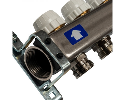 Коллектор из нержавеющей стали без расходомеров 7 вых.