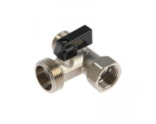 Кран шаровой трёхходовой никелированный (standard) 1/2F*3/4M*1/2M