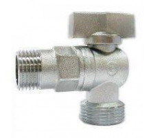 Угловой кран для подключения приборов матовый НИКЕЛЬ 1/2"*3/4"