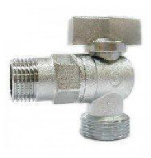 Угловой кран для подключения приборов матовый НИКЕЛЬ 1/2"*3/4"