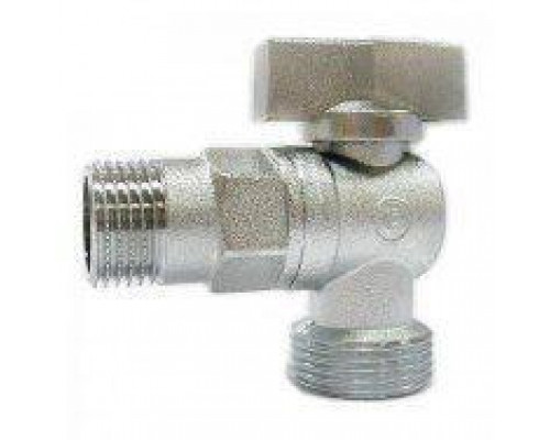 Угловой кран для подключения приборов матовый НИКЕЛЬ 1/2"*3/4"