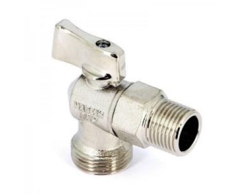 Угловой кран для подключения приборов матовый НИКЕЛЬ 1/2"*1/2"