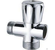 Вентиль-тройник бытовой 1/2" * 3/4"* 1/2" (хром)