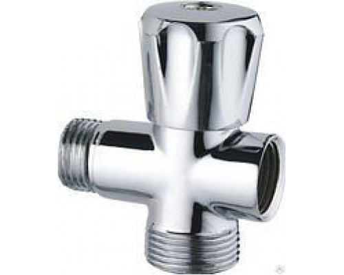 Вентиль-тройник бытовой 1/2" * 3/4"* 1/2" (хром)