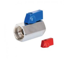 Мини кран для воды, хромированное 1/2" г/г ( красные и синние ручки)