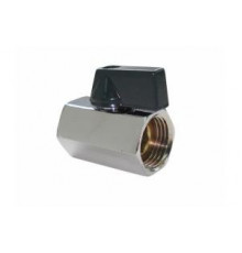 Мини кран для воды, никелированное 1/2" г/г (черные ручки)