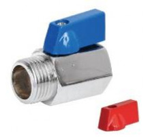 Мини кран для воды, хромированное 1/2" г/ш ( красные и синние ручки)