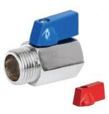 Мини кран для воды, хромированное 1/2" г/ш ( красные и синние ручки)