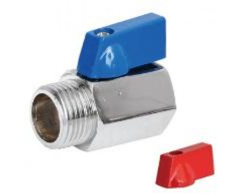 Мини кран для воды, хромированное 1/2" г/ш ( красные и синние ручки)