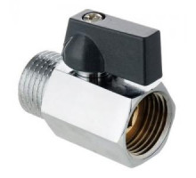 Мини кран для воды, никелированное 1/2" г/ш (черные ручки)