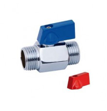 Мини кран для воды, хромированное 1/2" ш/ш ( красные и синние ручки)