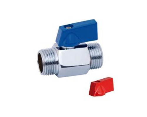 Мини кран для воды, хромированное 1/2" ш/ш ( красные и синние ручки)