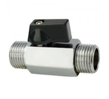 Мини кран для воды, никелированное 1/2" ш/ш (черные ручки)