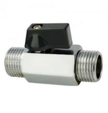 Мини кран для воды, никелированное 1/2" ш/ш (черные ручки)
