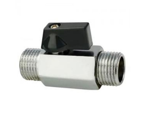 Мини кран для воды, никелированное 1/2" ш/ш (черные ручки)