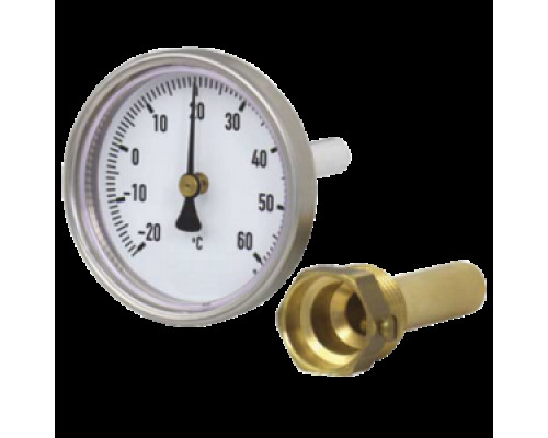 Термометр "малый", с гильзой, 1/4"(0℃ - 80℃)