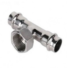 Пресс-тройник из нержавеющей стали с внутренней резьбой 15mm*1/2