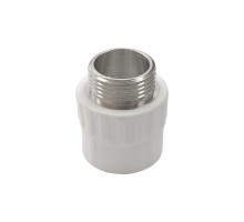 PRO Муфта переходная с наружной резьбой 25 x 3/4" (100/25) (Valfex) БЕЛАЯ