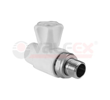 Кран шаровой для радиатора прямой 25х1/2" (50/10) (Valfex) ЗАВОД ВАЛФ-РУС БЕЛЫЙ