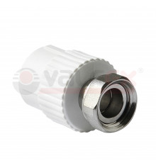 Муфта с накидной гайкой 25 х 1/2" (120/20) (Valfex) БЕЛАЯ