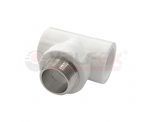 PRO Тройник переходной с наружной резьбой 32х3/4"х32 (30/10) (Valfex) БЕЛЫЙ