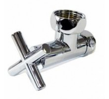 Кран для углового соединения, (крестовиный)(хром) 1"г* 3/4"г