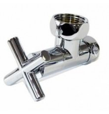 Кран для углового соединения, (крестовиный)(хром) 1"г* 1/2"г